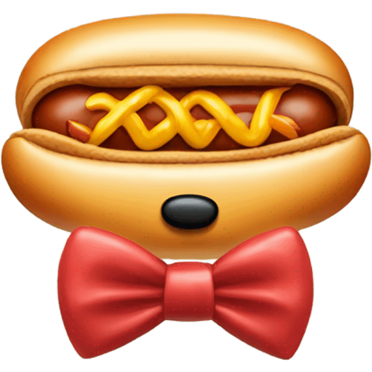 Hotdog wearing a bow tie  emoji