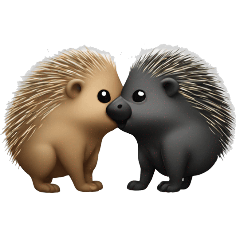 Kissing porcupine emoji