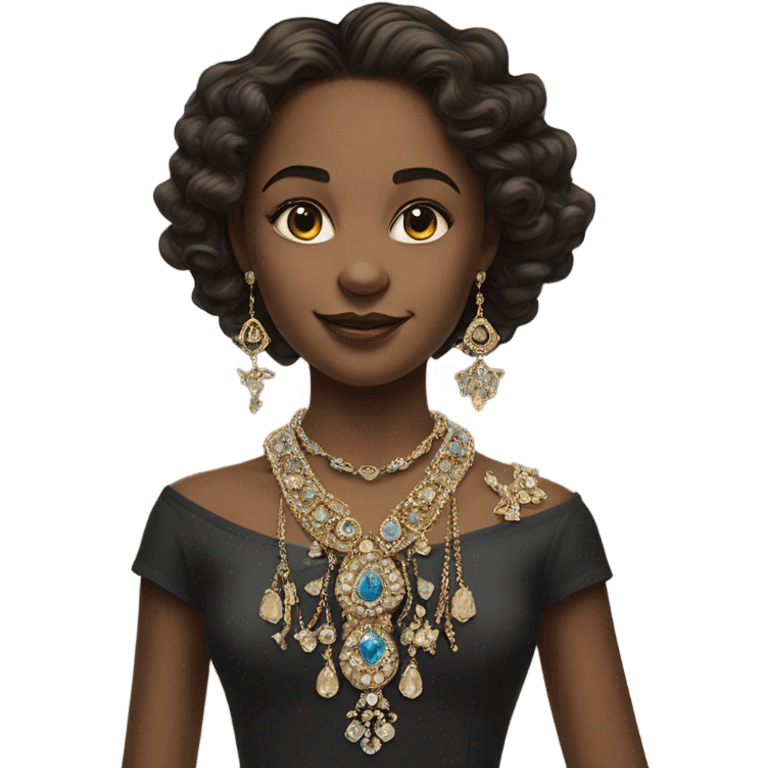 Girl portrait with jewelry emoji