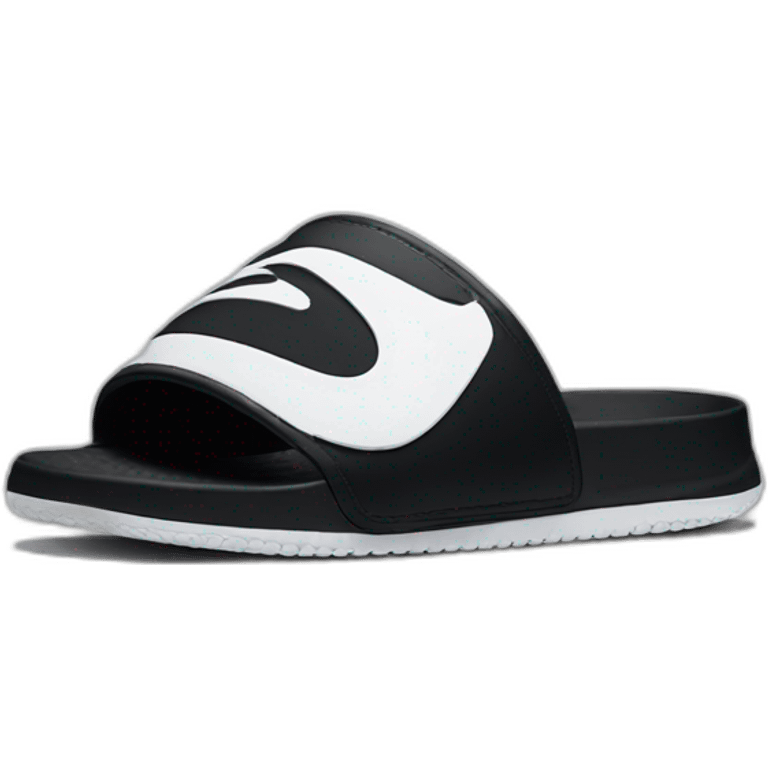 Black and white Nike slides  emoji