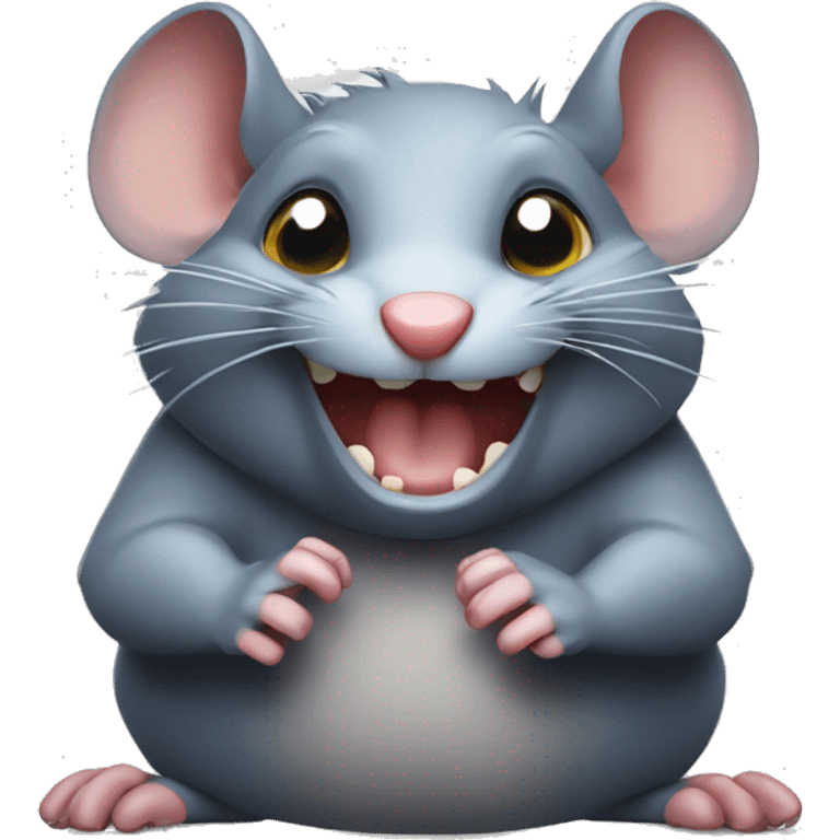 Mischievous rat, rubbing its paws together in an evil way emoji