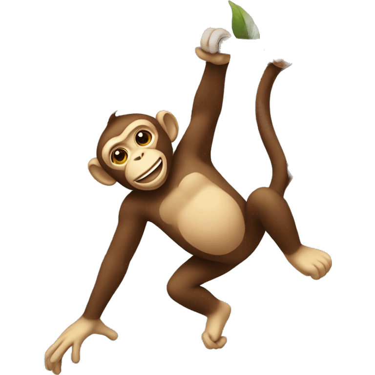 Monkey swinging on a branch emoji