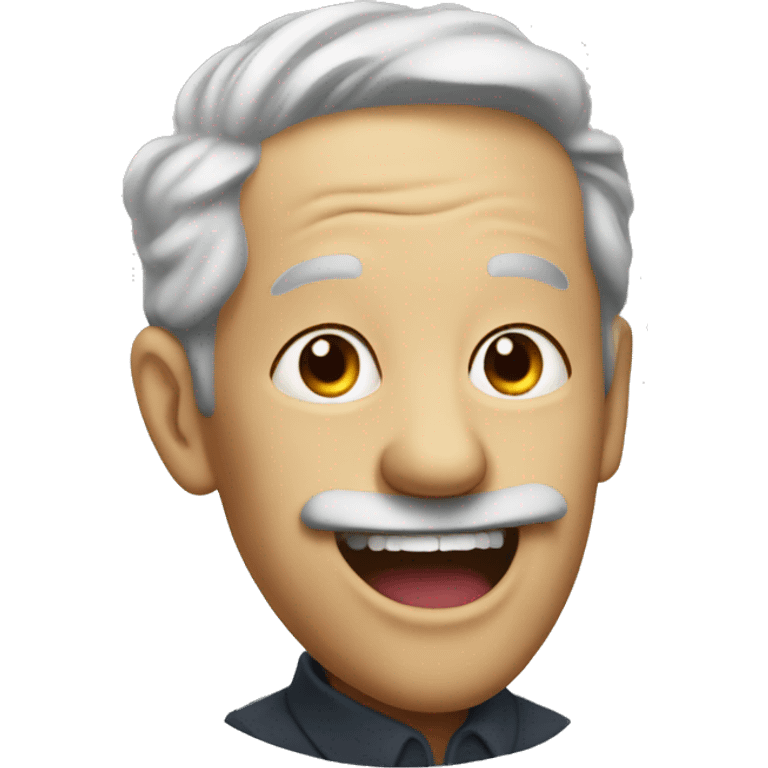 Albert with giant mouth emoji