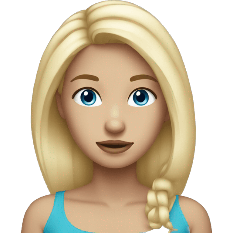 Blonde hair blue eyed girl emoji