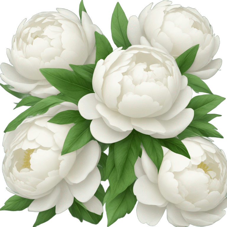 White peonies bouquet  emoji