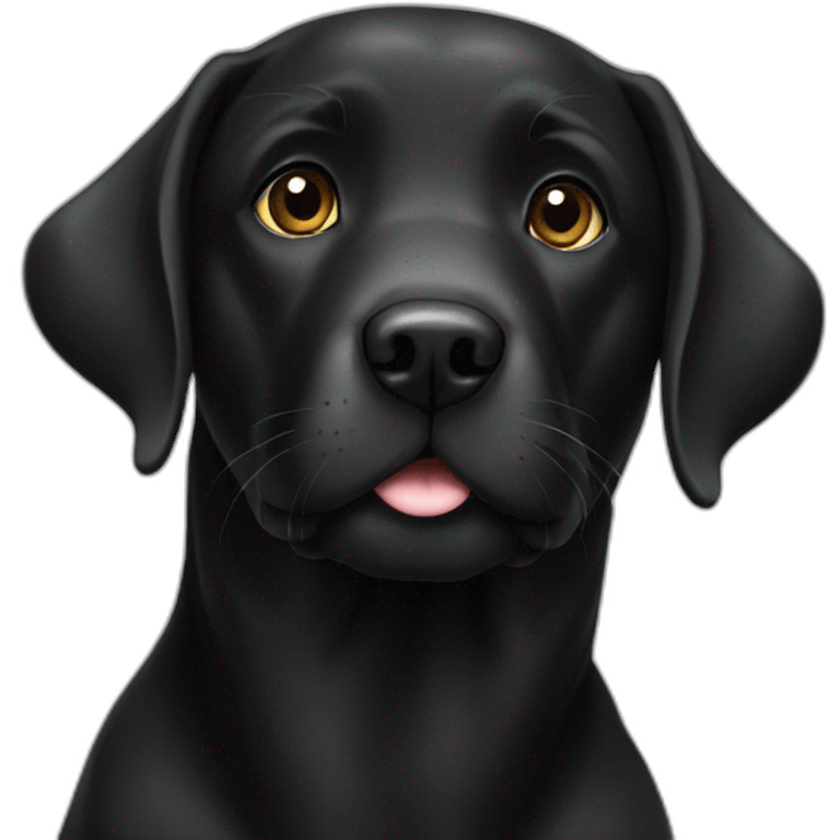 Black cute Labrador emoji