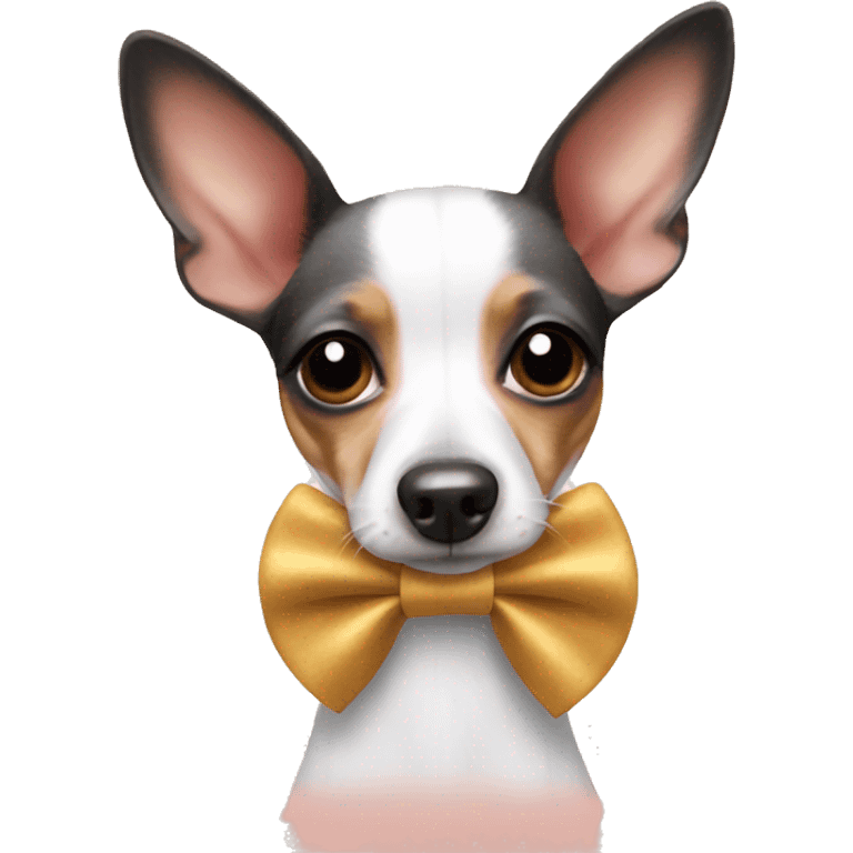 Rat terrier with bows emoji