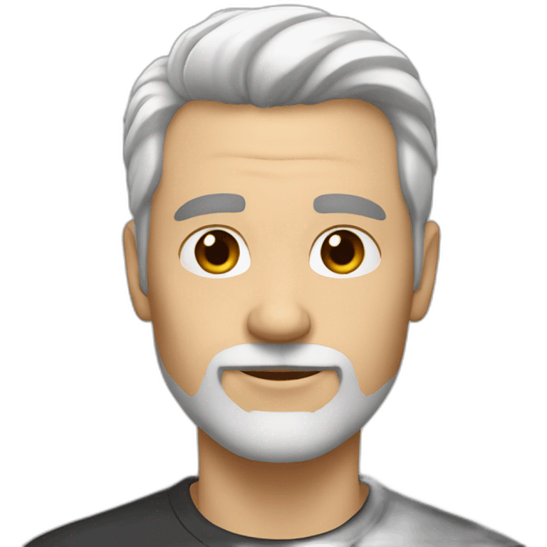 White Dad Black and White Hair emoji