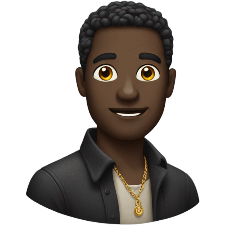 darkskin guy with massive earrings emoji