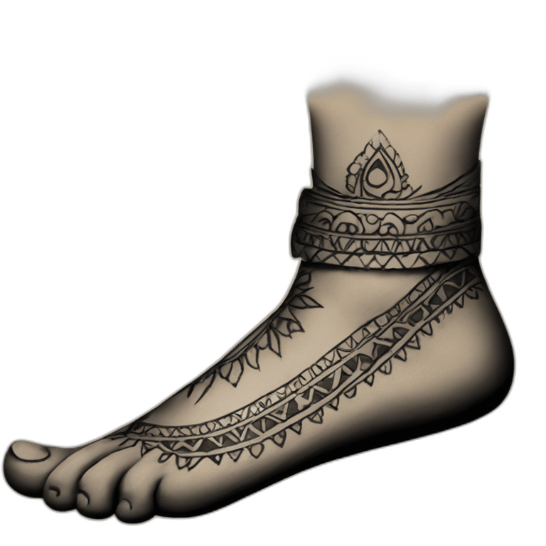 Indian tattoo foot emoji