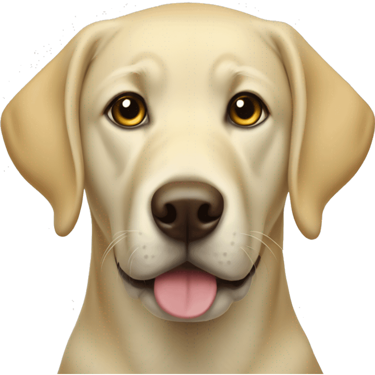 yellow lab with white line down face emoji