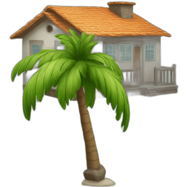 small country house palm trees emoji