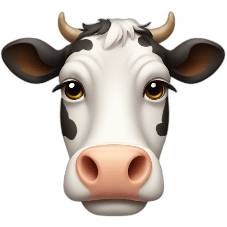 cow wearing moustache emoji