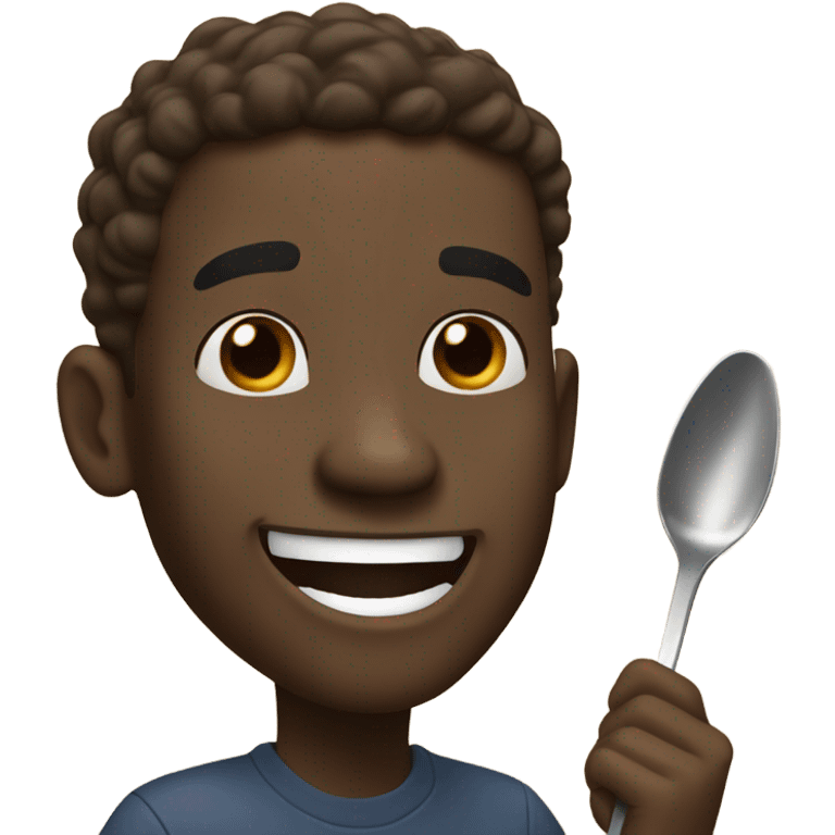 Black guy eating peanut butter emoji