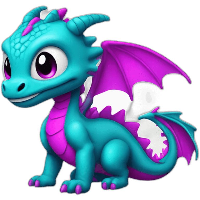 cyan and magenta baby dragon emoji