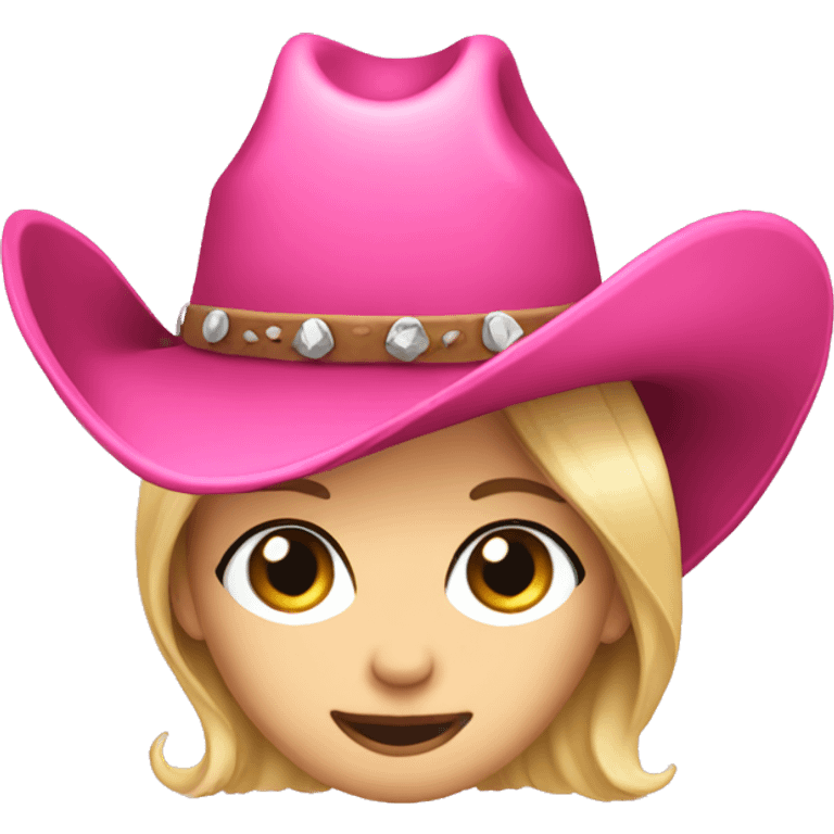 pink cowgirl hat emoji