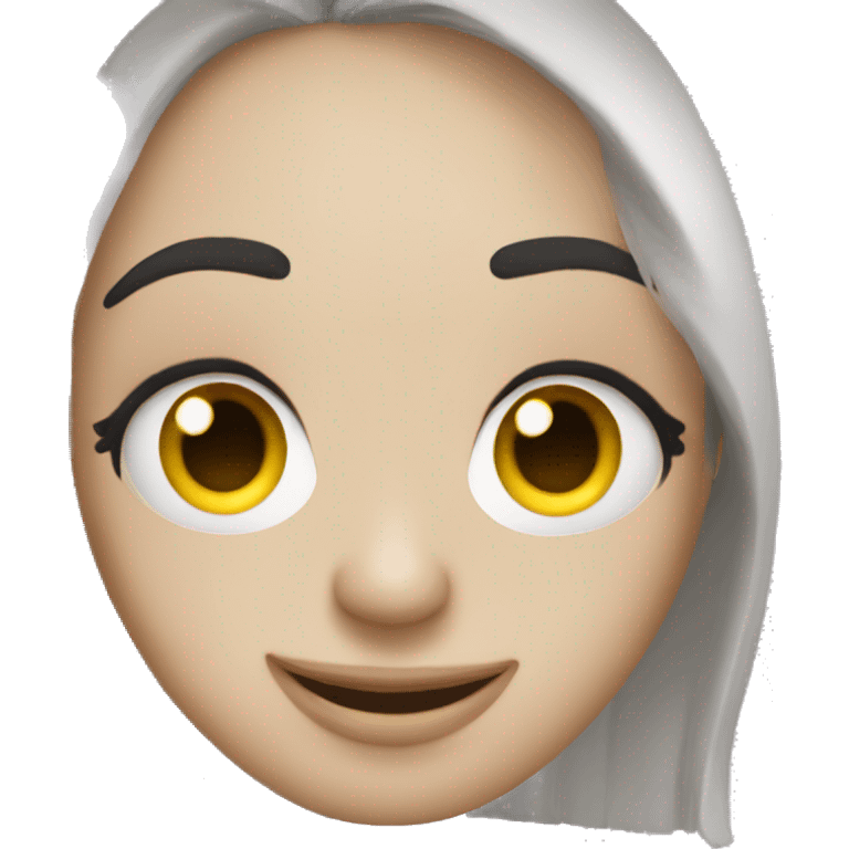 Create a face with big lashes and a happy face emoji