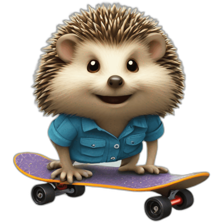 Hedgehog on skateboard with 47 number on shirt emoji