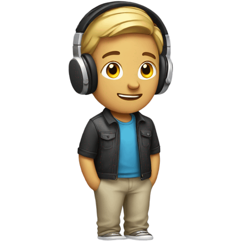 casual male with headphones indoors emoji