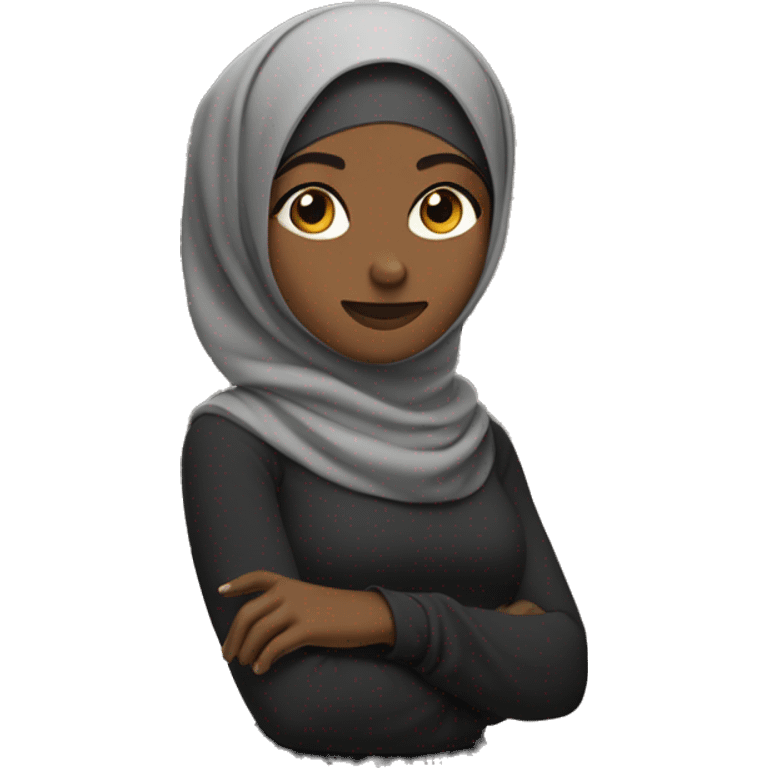 Black hijabi shoulders shrugging  emoji