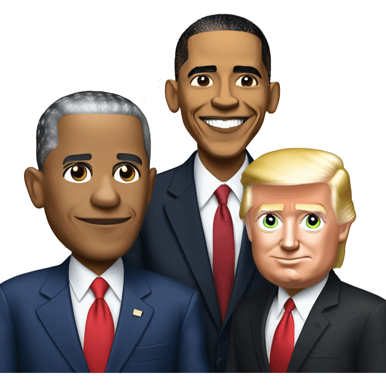 Barack Obama with Joe Biden and Donald Trump emoji