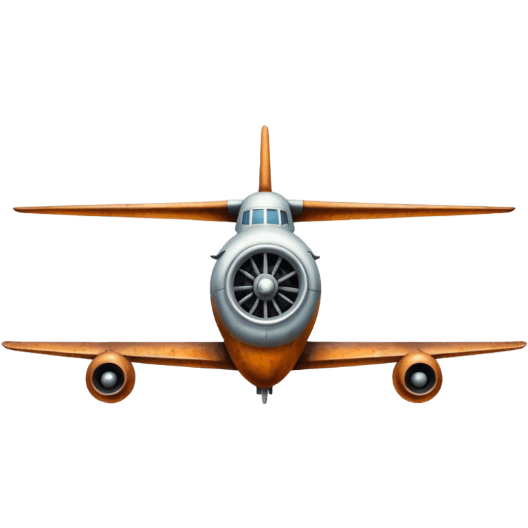 Old style rusty plane rearview emoji