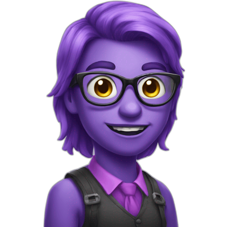 violet nerdy confident monster emoji