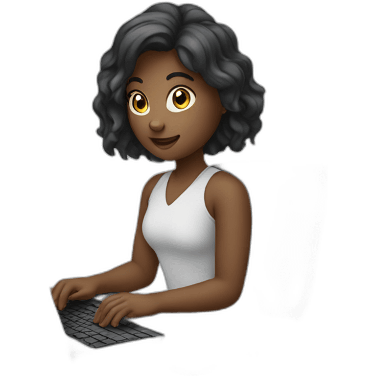 girl white working in IT with laptop emoji