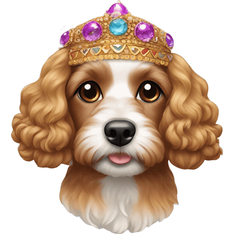 cavapoo wearing a headress emoji