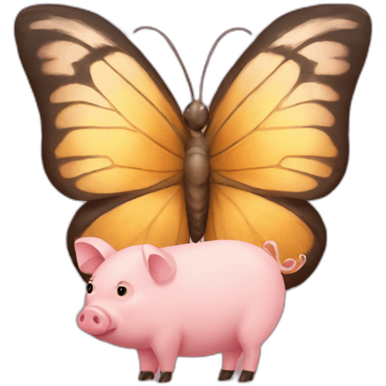 Little Butterfly on a pig emoji