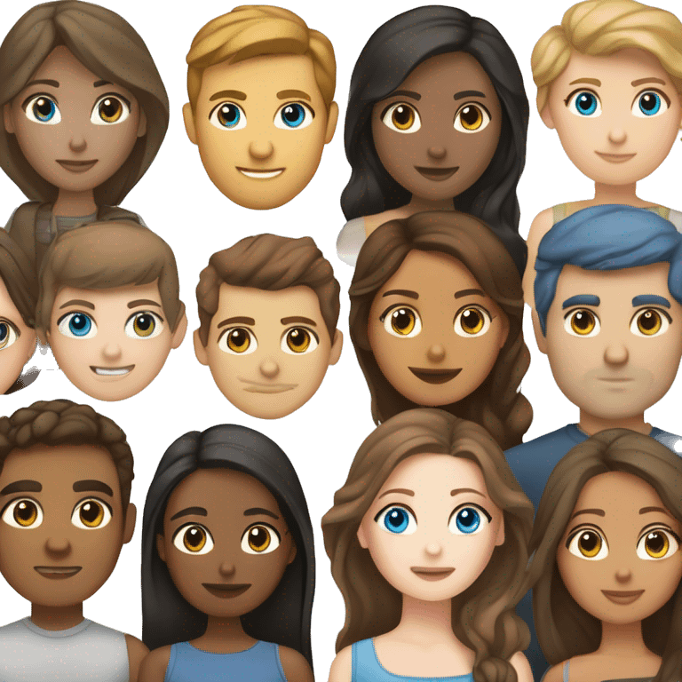 Brown hair brown eyed olive skin woman and brown hair blue eyes pale skin man emoji