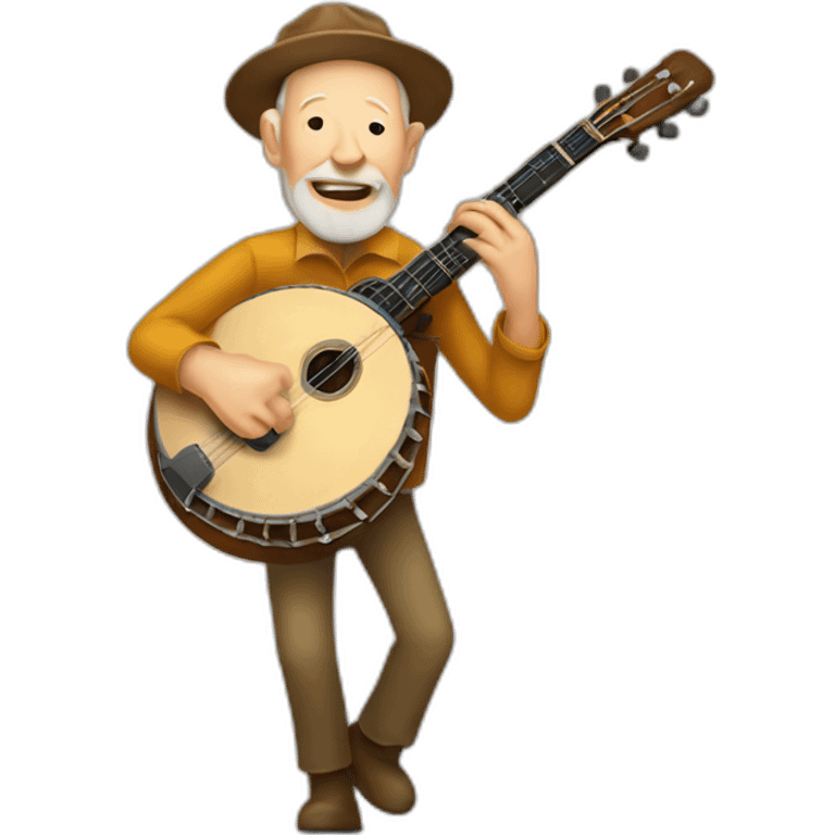 pete seeger playing a banjo emoji