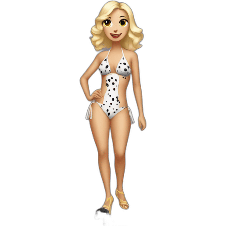 Dalmatian in a bikini and stilettos emoji