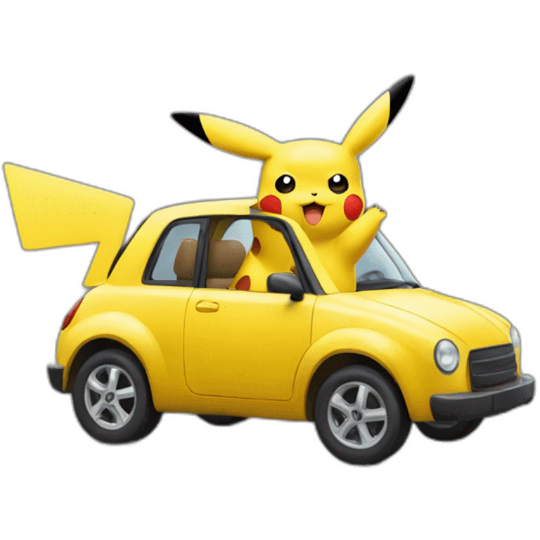 pikachu en carro  emoji