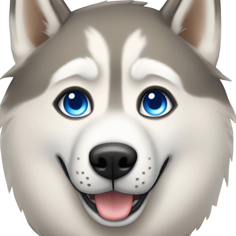 Tan husky with one blue eye emoji