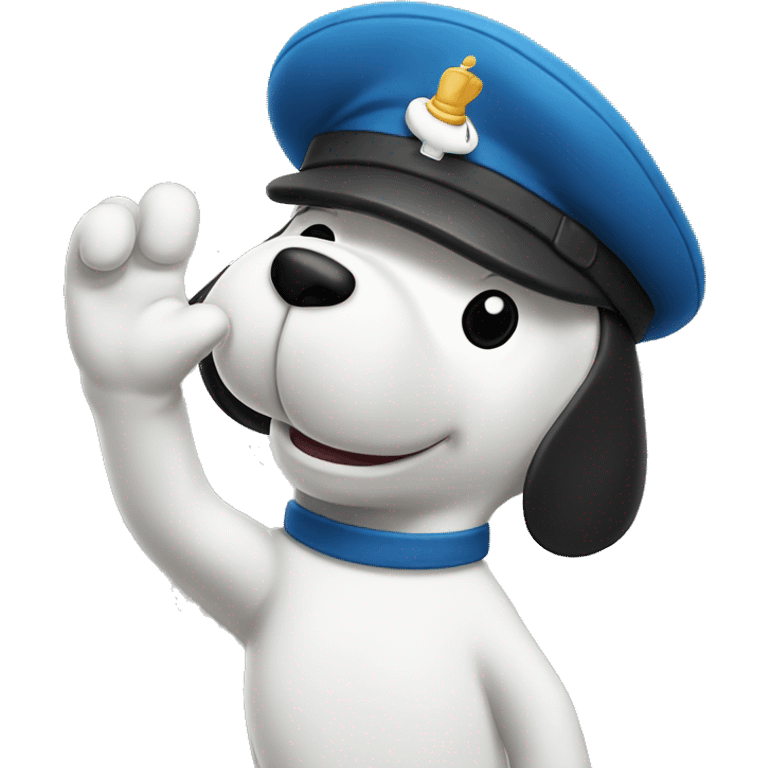 snoopy saluting emoji