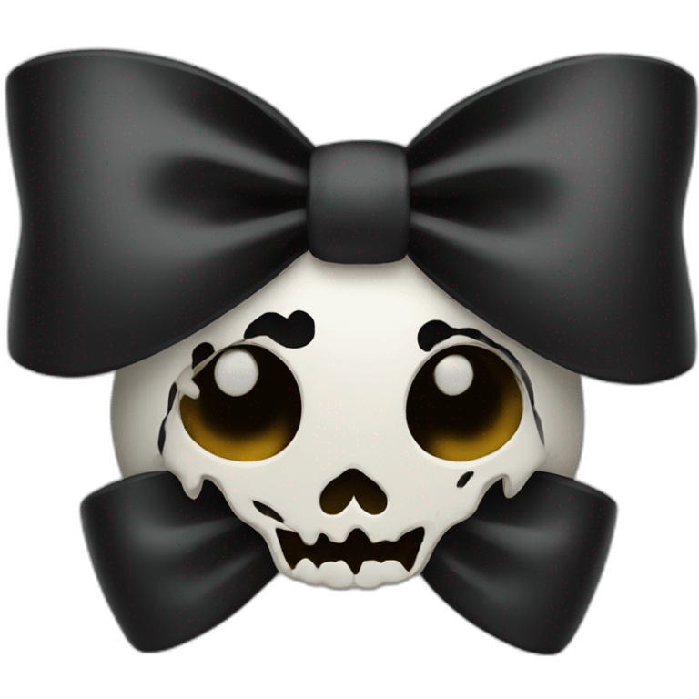 Black with skull print bow emoji