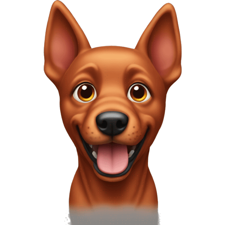 realistic solid red dog with pointed ears running emoji