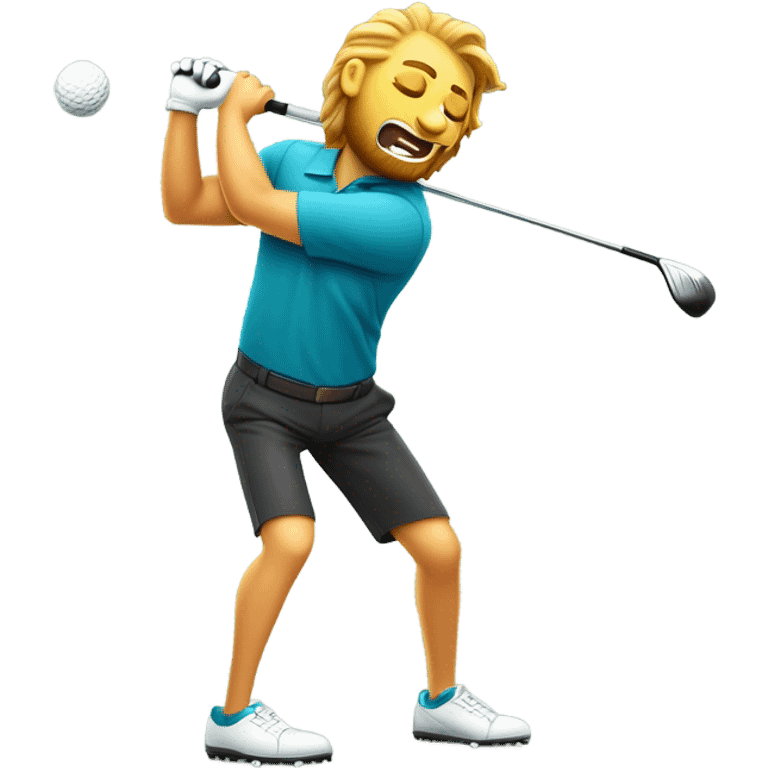 León haciendo swing golf emoji