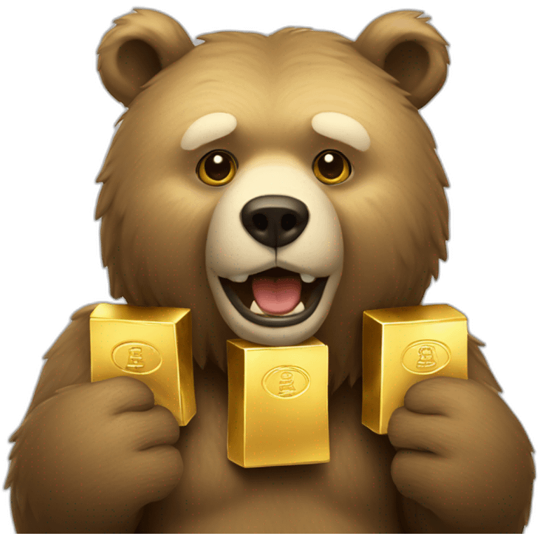 Bear with gold bars emoji