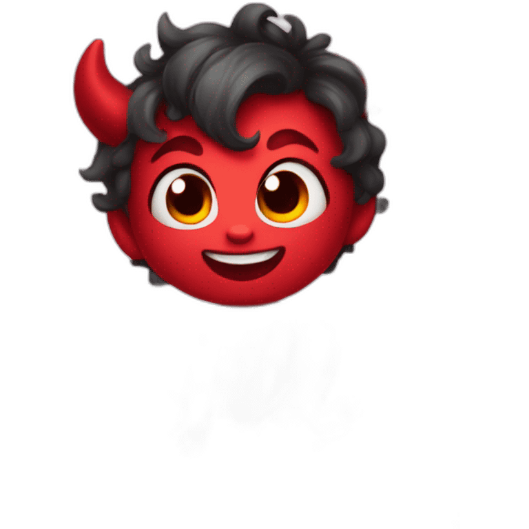 Baby devil in love emoji