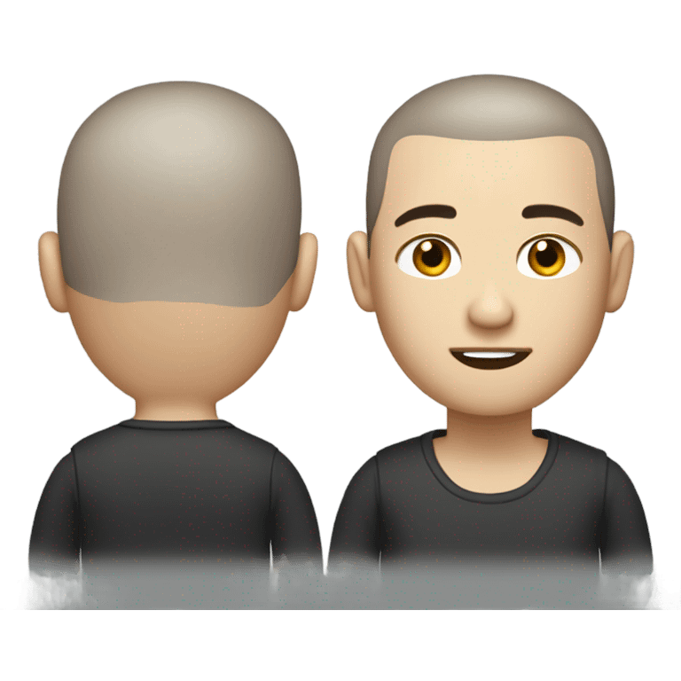 dark hair male, buzzcut, white skin emoji