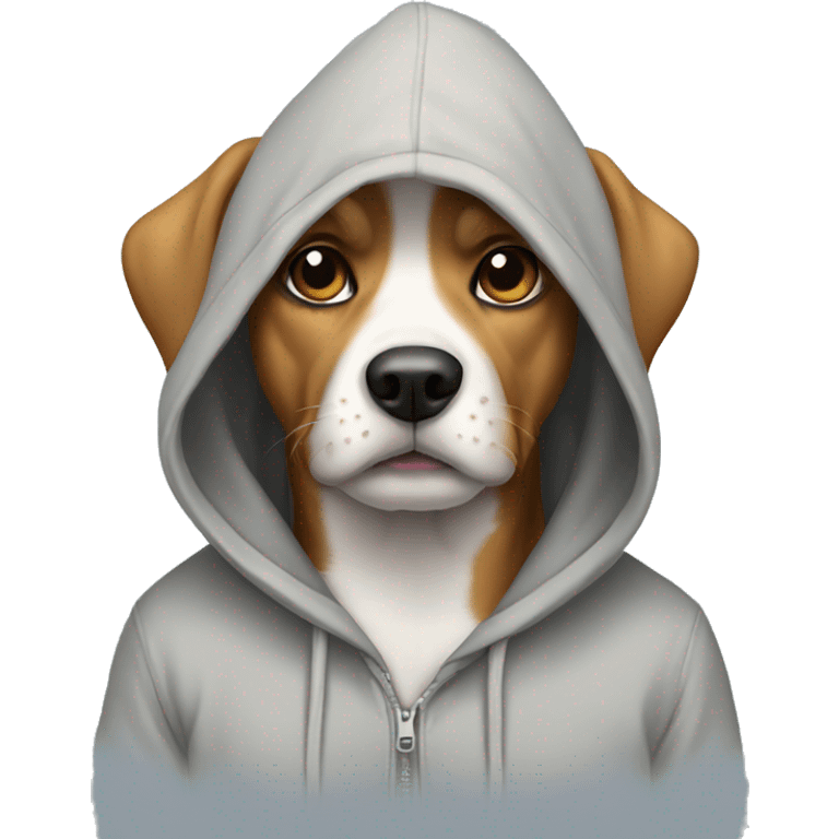 Dog wearing hoodie emoji