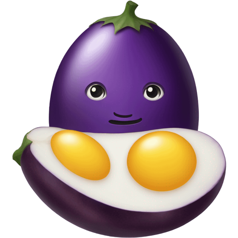 eggplant with 2eggs under it emoji