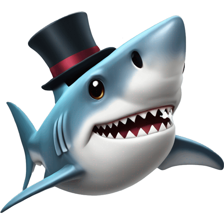 Shark with a top hat emoji