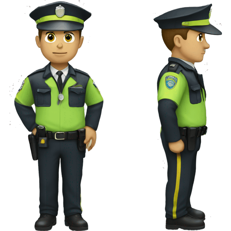 Policeman with green and yellow suite emoji