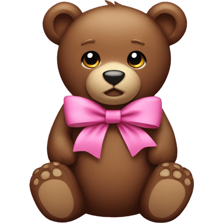 Bear emoji with pink bow emoji