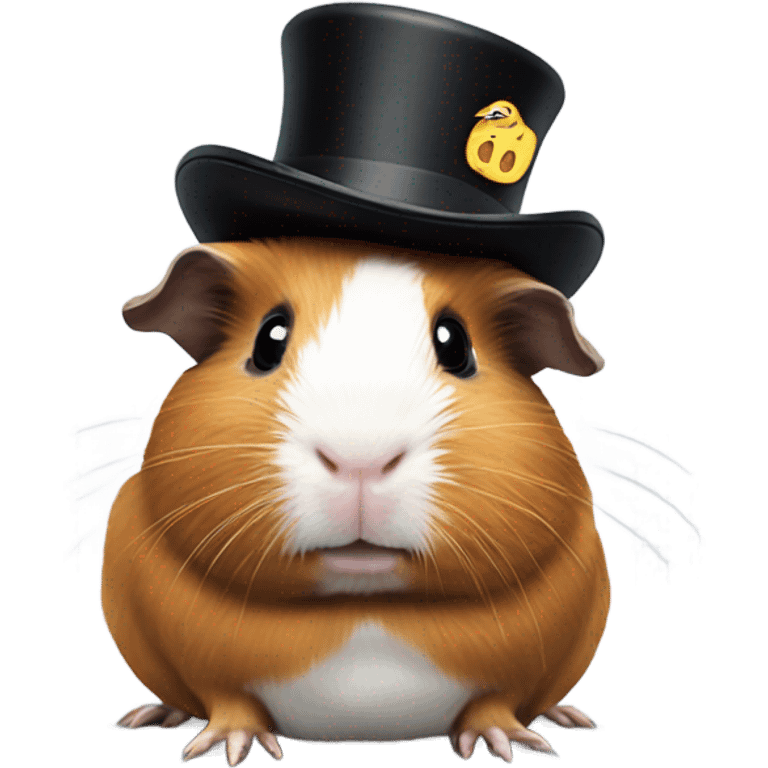 Guinea pig wearing a top hat emoji