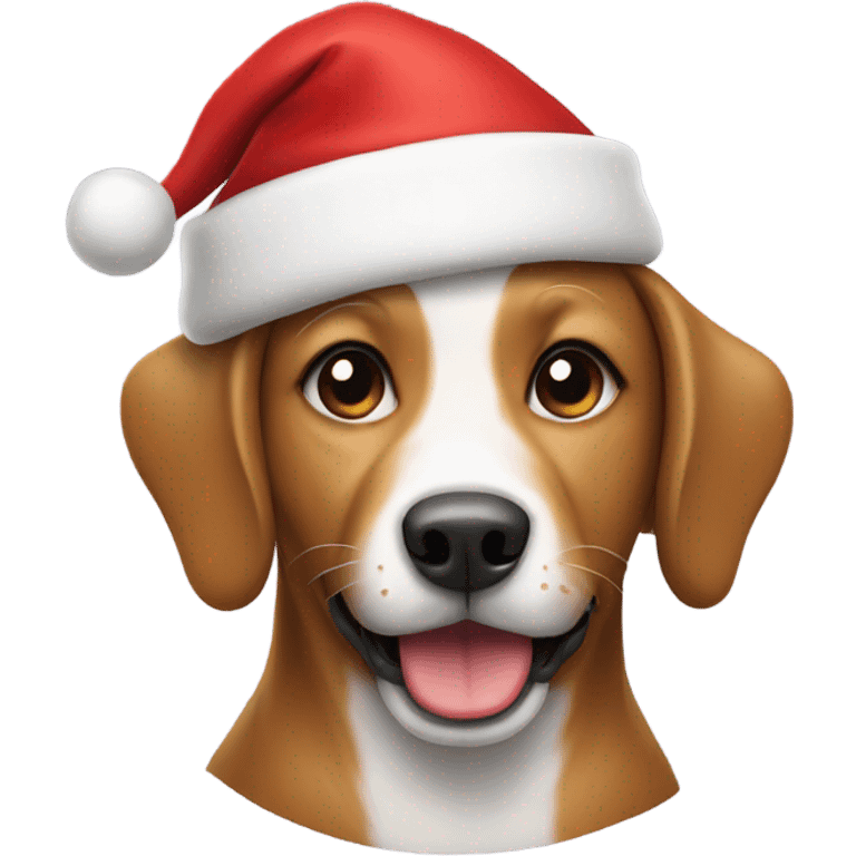 Dog wearing Santa hat emoji