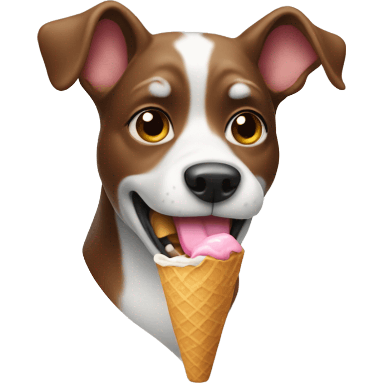 Dog eating ice cream emoji